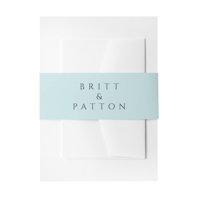 Modern Teal Minimalist Wedding Invitation Belly Band (Front Example)
