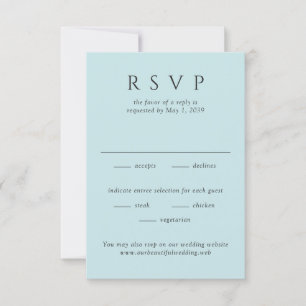 Modern Teal Minimalist Wedding RSVP Card