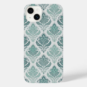Modern Teal Nordic Damask iPhone 14 Plus Case