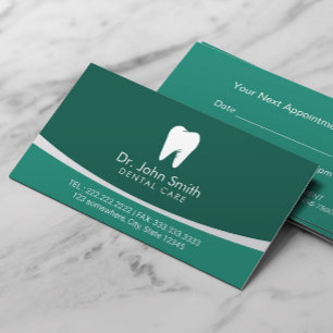 Modern Teal Professional Dental Care Appointment Card