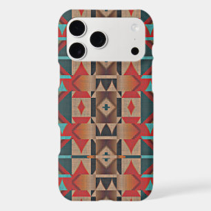 Modern Teal Red Taupe Brown Mosaic Art Pattern