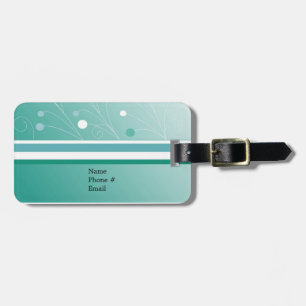 Modern Teal Stripes Luggage Tag