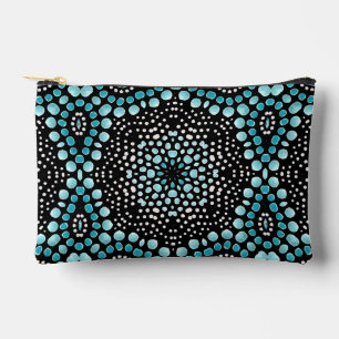 Modern Teal Trendy Chic Stylish Girly Dot Art Accessory Pouch