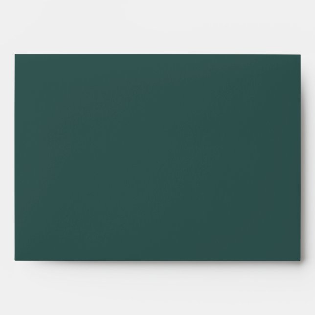 Modern Teal Tropical Floral Destination Wedding Envelope (Front)
