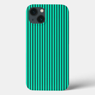 Modern Teal Vertical Stripes Stylish Geometric iPhone 13 Case