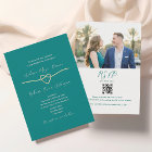 Modern Teal Wedding QR Code