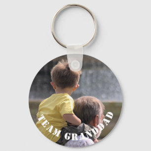 Modern Team Granddad Custom Photo Key Ring