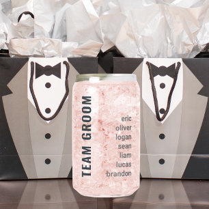 Modern Team Groom Groomsmen Gift Can Glass