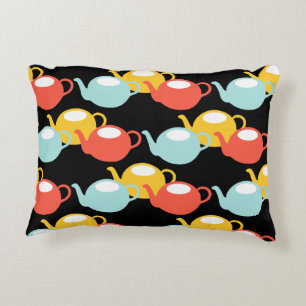 Modern Teapots Pattern Decorative Cushion