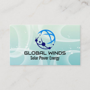Modern Tech Globe Logo Solar Winds Background Business Card