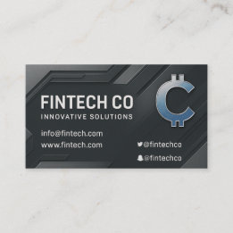 Modern Tech-Inspired Metallic Design Business Card