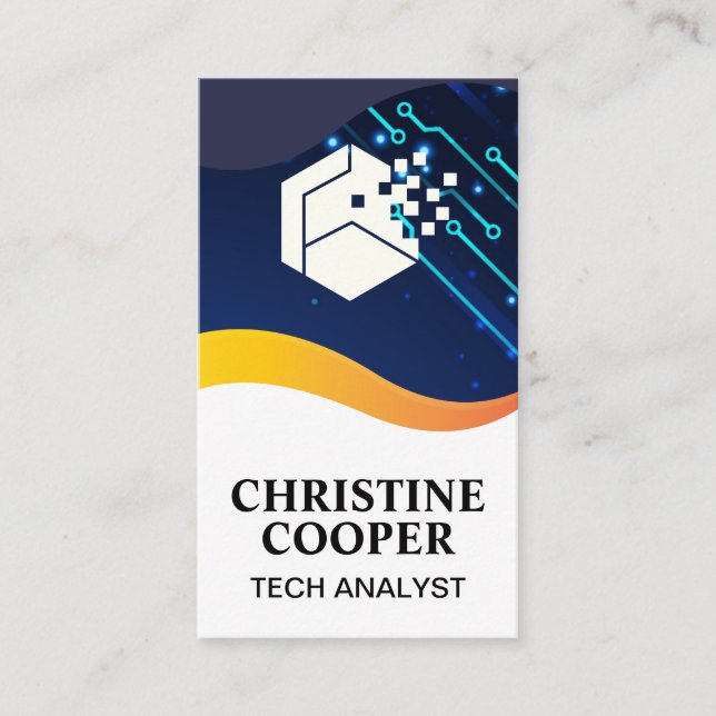 Modern Tech Logo | Technology Business Card (Front)