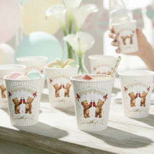 modern Teddy Bear Pop Baby Shower  Paper Cups