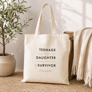 Modern Teen Daughter Survivor Personalised Tote Bag