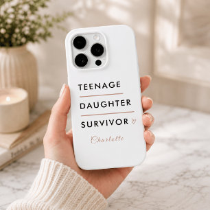 Modern Teen Daughter Survivor Personalized iPhone 15 Pro Case