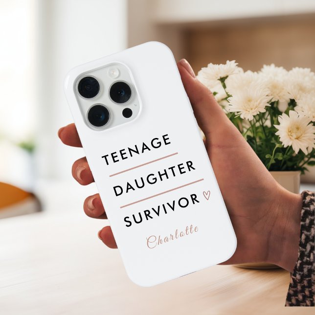 Modern Teen Daughter Survivor Personalized iPhone Case (Creator Uploaded)