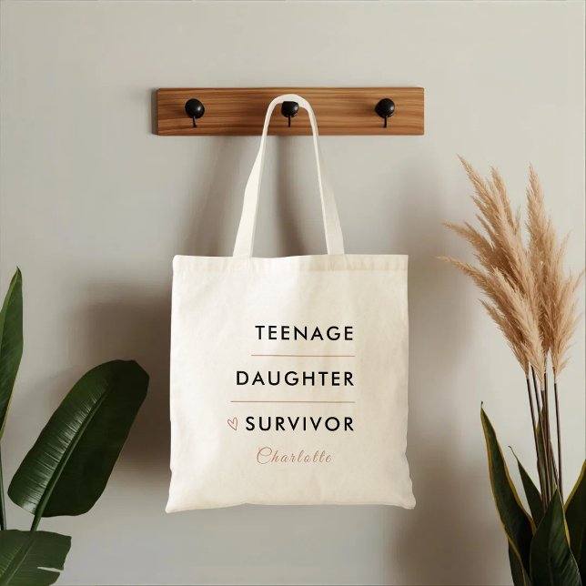Modern Teen Daughter Survivor Personalized Tote Bag (Creator Uploaded)