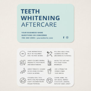 Modern Teeth Whitening Aftercare Instruction Card