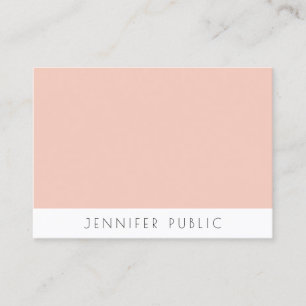 Modern Template Blush Pink White Simple Elegant Business Card