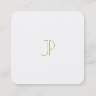 Modern Template Chic Gold Monogram Trendy Luxury Square Business Card
