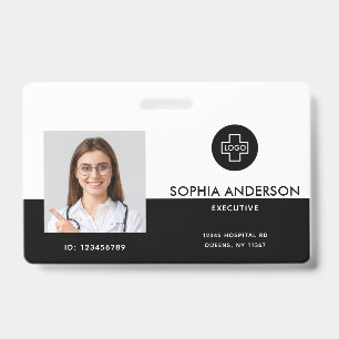 Modern Template Employee Photo Logo Name Nurse ID Badge