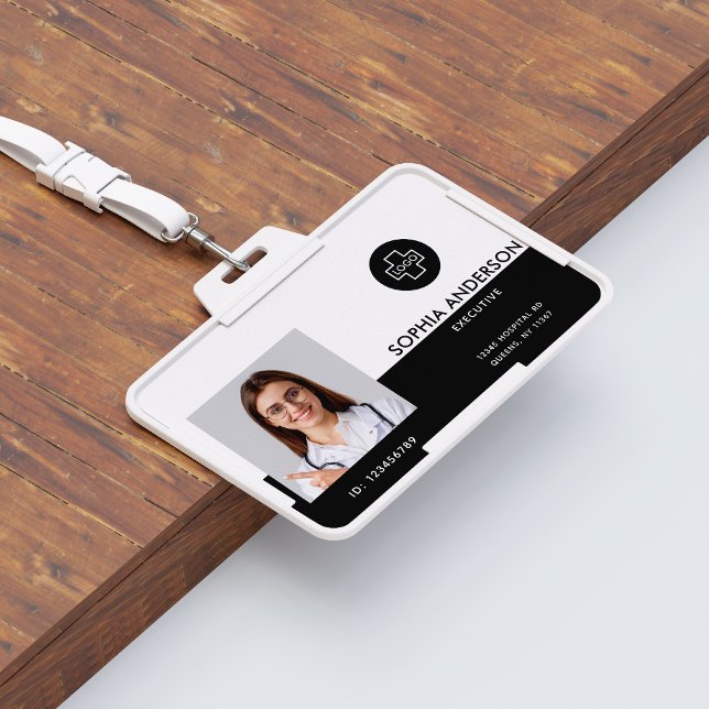 Modern Template Employee Photo Logo Name Nurse ID  ID Badge (Creator Uploaded)