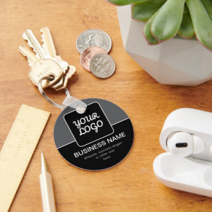 Modern Template for Your Logo Black Grey & White Key Ring