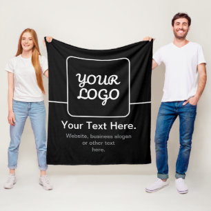 Modern Template for Your Logo Black & White Fleece Blanket