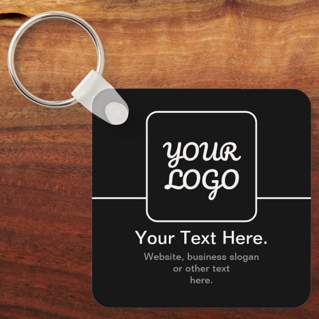 Modern Template for Your Logo | Black & White Key Ring (Front)