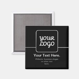 Modern Template for Your Logo Black & White Magnet
