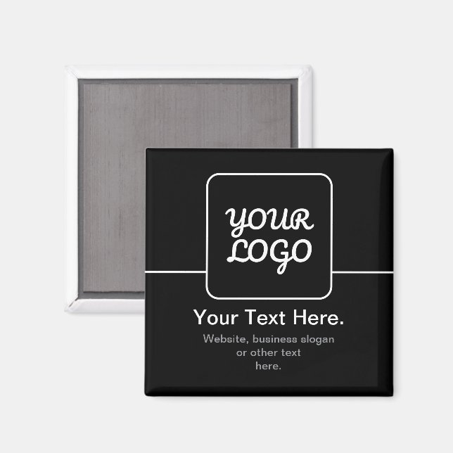 Modern Template for Your Logo | Black & White Magnet (Front/Back)