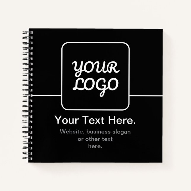 Modern Template for Your Logo | Black & White Notebook (Front)