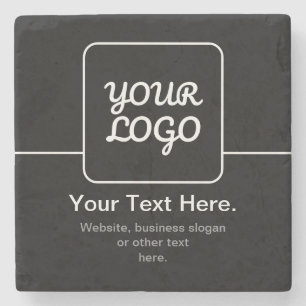 Modern Template for Your Logo   Black & White Stone Coaster