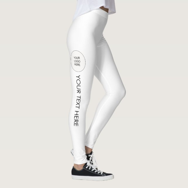 Modern Template Leggings Add Your Name Text Logo (Right)