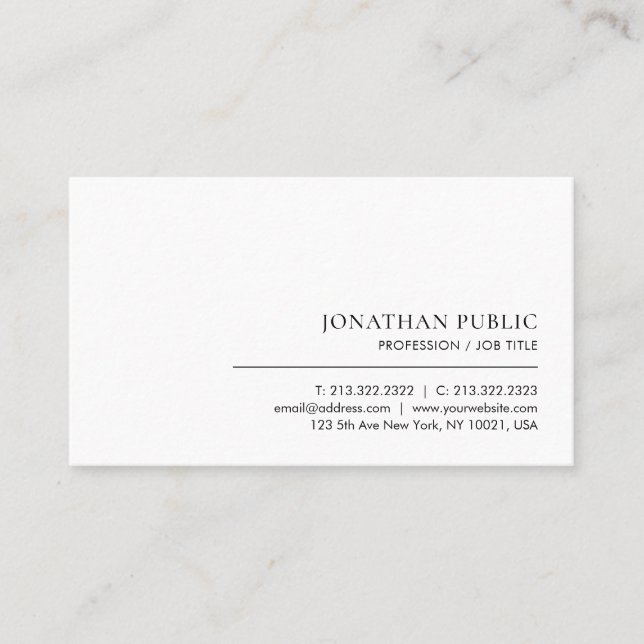 Modern Template Professional Elegant Minimalistic Business Card (Front)