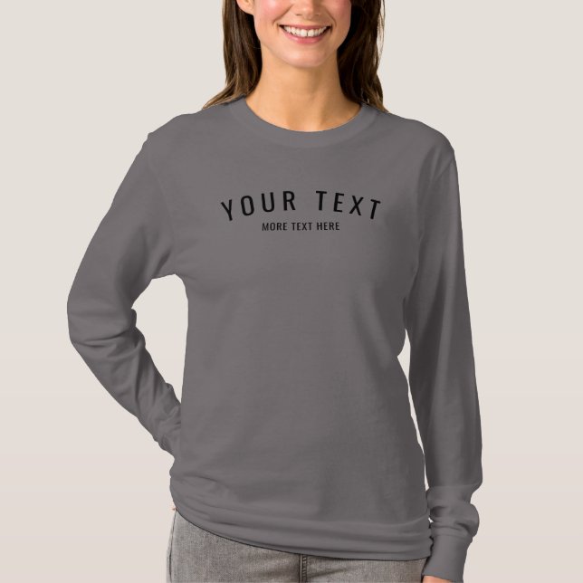 Modern Template Womens Smoke Grey Long Sleeve T-Shirt (Front)