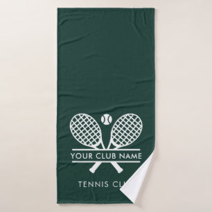 Modern Tennis Club Name Team Players Green Swag Bath Towel