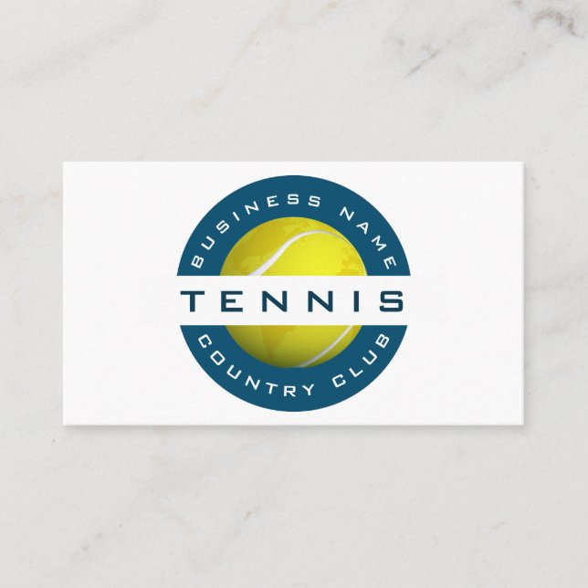 Modern Tennis Club & Shop Coach Social Media Sport Business Card (Front)