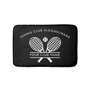 Modern Tennis Country Club Name Team Custom Bath Mat