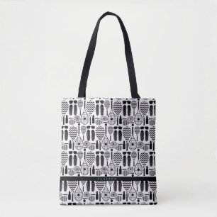 Modern Tennis Equipment & Accessories Pattern Tote Bag