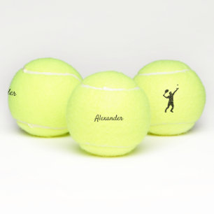 Modern tennis player personalised balls