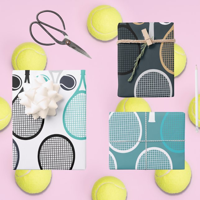Modern Tennis Racket Wrapping Paper Sheets (Creator Uploaded)