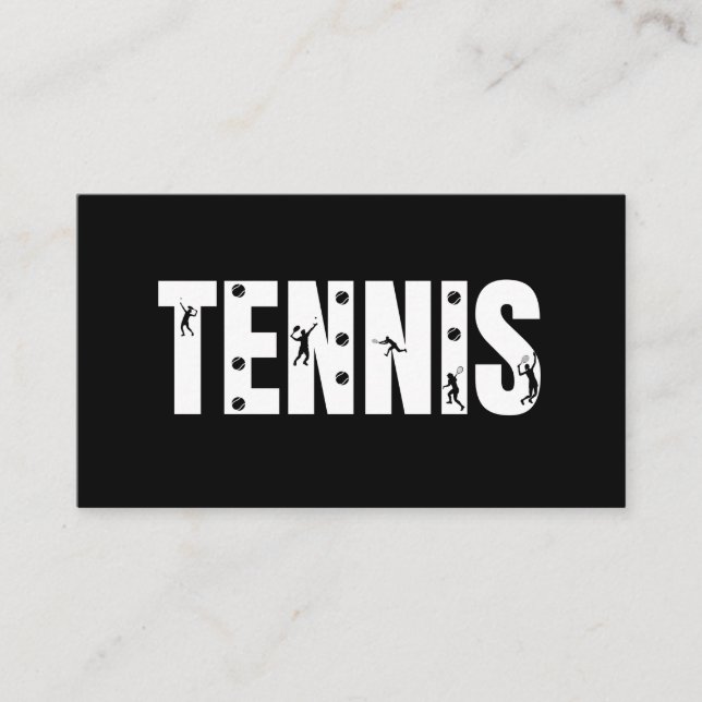 Modern Tennis Social Media Player Coach Club Ball  Business Card (Front)