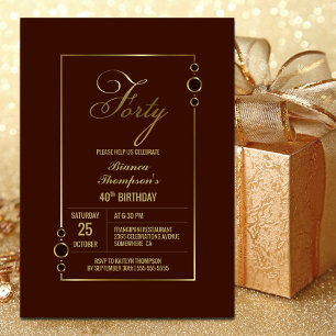 Modern Terracotta 40th Birthday Party Invitation