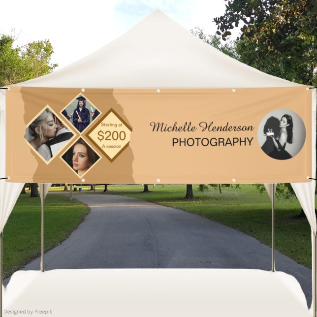 Modern Terracotta 4 Photo Promotional Business Banner (Creator Uploaded)