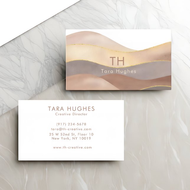Modern Terracotta Abstract Customisable Template Business Card (Modern Terracotta Abstract)
