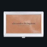 Modern Terracotta Abstract Watercolor Custom  Business Card Holder<br><div class="desc">Modern Terracotta Abstract Watercolor Professional Custom Business Card Case</div>