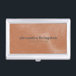 Modern Terracotta Abstract Watercolor Custom  Business Card Holder<br><div class="desc">Modern Terracotta Abstract Watercolor Professional Custom Business Card Case</div>