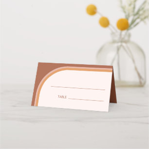 Modern Terracotta Arch Typography Place Card