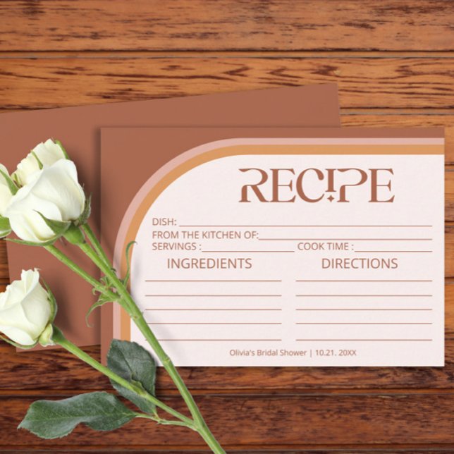 Modern Terracotta Arch Typography Recipe Card (Creator Uploaded)